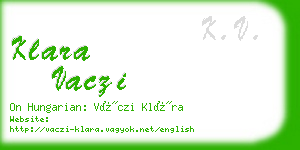 klara vaczi business card